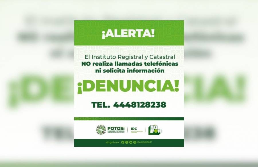 Advertencia del Instituto Registral y Catastral ante Fraudes Telefónicos
