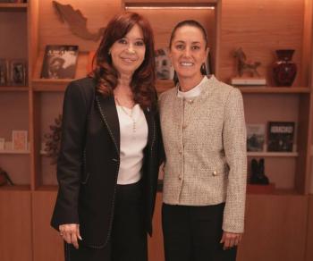 Sheinbaum recibe a expresidenta de Argentina Cristina Fern&aacute;ndez de Kirchner