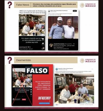 Falsas fotograf&iacute;as entre AMLO y 