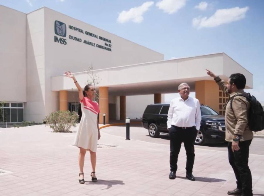AMLO y Sheinbaum supervisan obras de hospital del IMSS en Ciudad Juárez