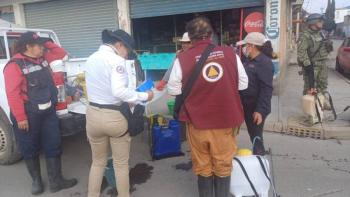 Edomex inicia desinfecci&oacute;n de cisternas y casas en Chalco que fueron afectadas con las lluvias