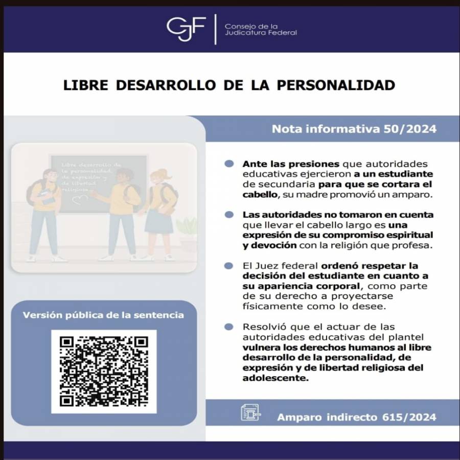 Juez ordena a secundaria a permitir uso de pelo largo a alumno
