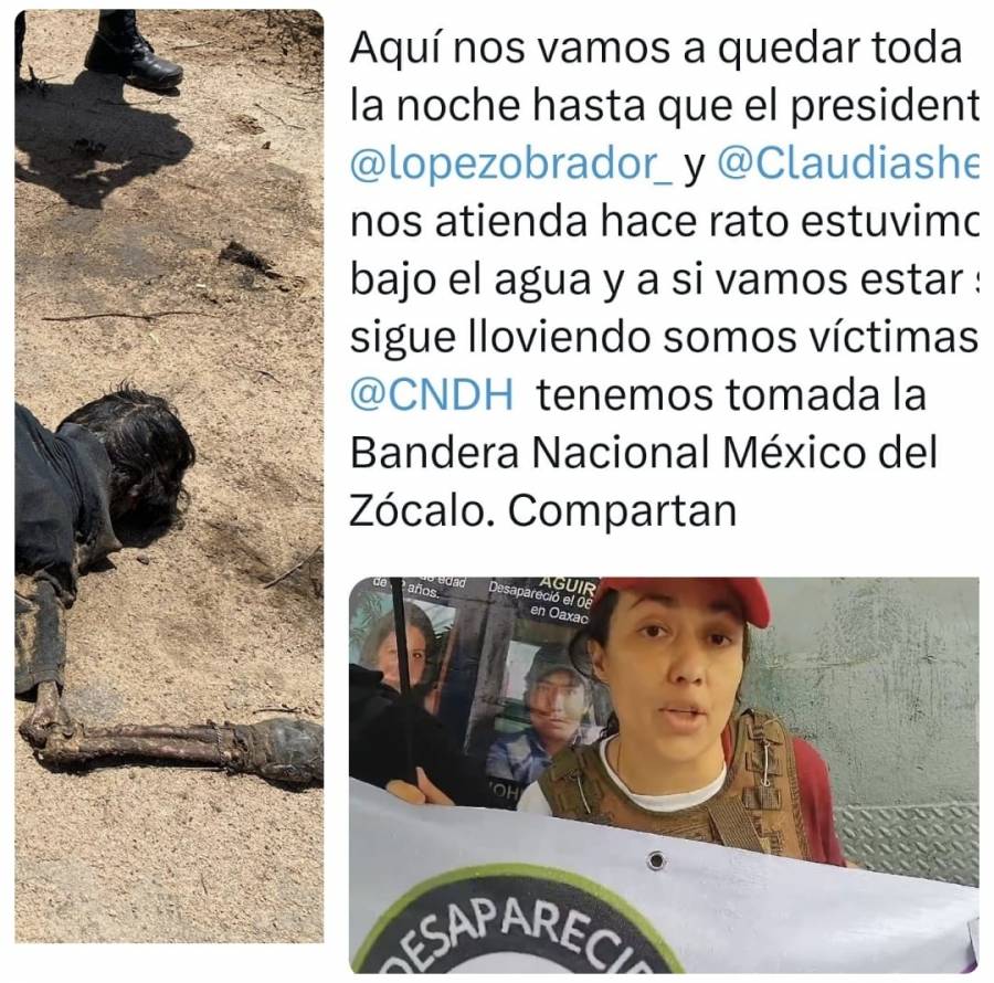 Toman asta del Zócalo familiares de desaparecidos, ondeará bandera esta noche en símbolo de guerra, dicen