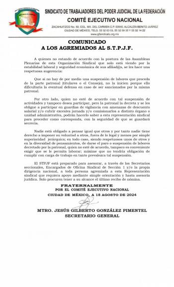 Ministra Lenia Batres: Paro en el Poder Judicial responde a intereses pol&iacute;ticos, no laborales
