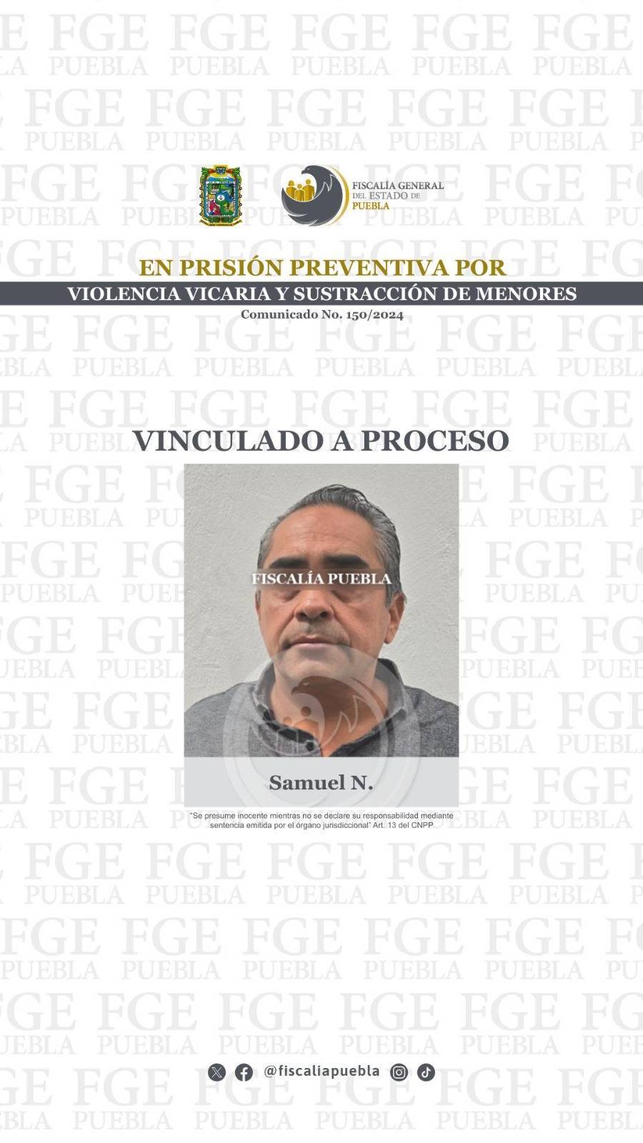 Samuel N. en prisión preventiva por violencia vicaria y sustracción de menores