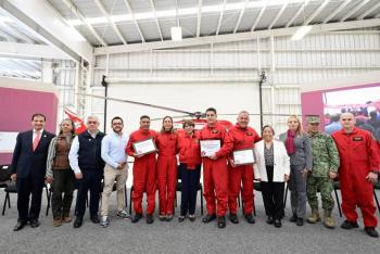 Reconoce Delfina G&oacute;mez compromiso y valent&iacute;a de la Unidad de Rescate A&eacute;reo “Rel&aacute;mpagos” en su 30 Aniversario
