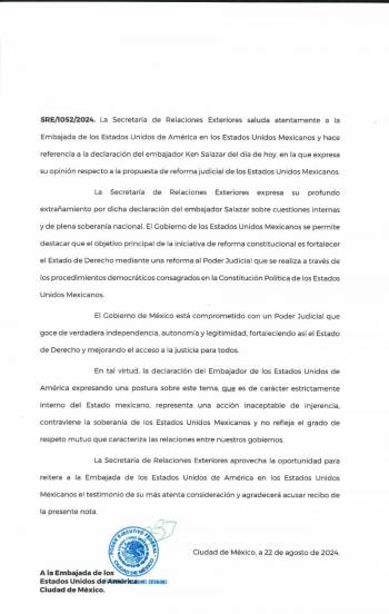 AMLO responde a cr&iacute;ticas de EE.UU. sobre Reforma Judicial y acusa injerencia en asuntos mexicanos