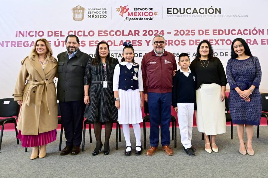 Horacio Duarte arranca ciclo escolar 2024-2025 en primaria donde estudió Delfina Gómez