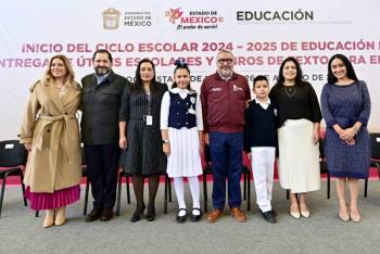 Horacio Duarte arranca ciclo escolar 2024-2025 en primaria donde estudió Delfina Gómez