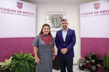 Clara Brugada se re&uacute;ne con Mauricio Tabe, alcalde de Miguel Hidalgo