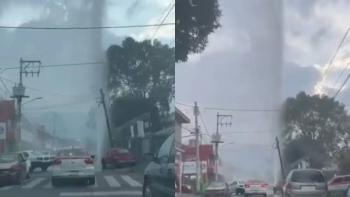 Fuga de agua de gran magnitud afecta vialidades en la alcald&iacute;a Tlalpan