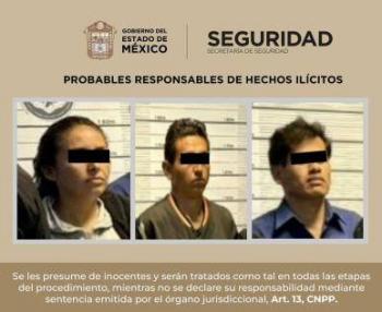 Tras cateos, detienen a tres probables miembros de un grupo delincuencial