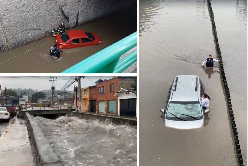 Caos en Toluca por inundaciones; afectadas varias vialidades