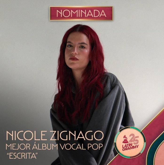 Nicole Zignago destaca con su nominación al Latin Grammy por “Escrita”
