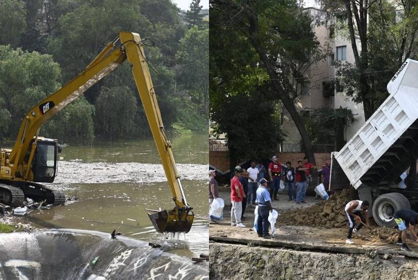 Con desazolve de presa y 700 costales, Naucalpan intenta evitar más afectaciones por lluvias