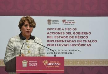 Gobernadora del Estado de M&eacute;xico detalla inversi&oacute;n en reconstrucci&oacute;n por sismo de 2017