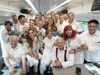 Sheinbaum y gobernadores despiden a AMLO en gira por el Tren Maya