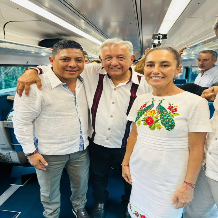 Ricardo Gallardo se une a AMLO y Sheinbaum en inauguración del Tren P´atal