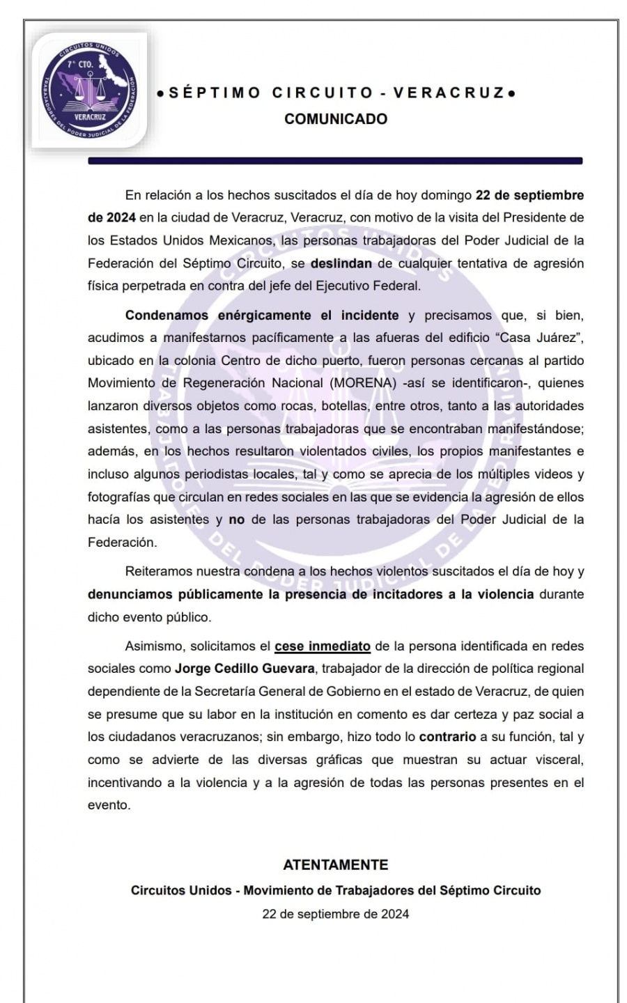 PJF se deslinda de agresión a AMLO y señalan a morenistas