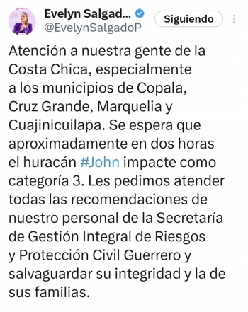 Copala, Cruz Grande, Marquelia y Cuajinicuilapa, municipios donde impactar&aacute; Evelyn Salgado