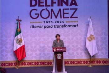 Ofrecimos un cambio y estamos cumpliendo: Delfina G&oacute;mez en su primer informe