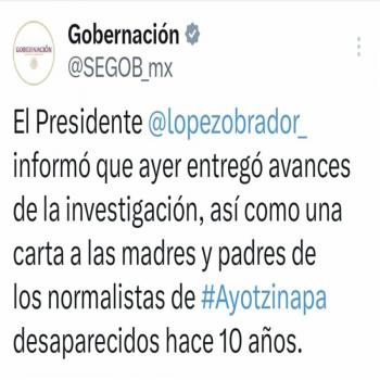 AMLO hace p&uacute;blico &uacute;ltimo informe de Ayotzinapa