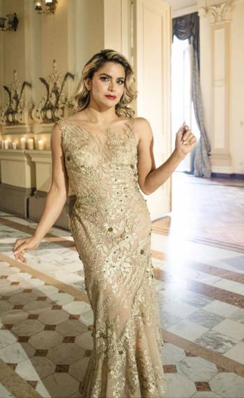 Adriana Lucía, embajadora cultural de Colombia en el Desfile de la Hispanidad en Nueva York