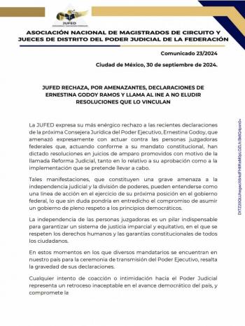 Jueces ven “ grave amenaza” en declaraciones de Godoy