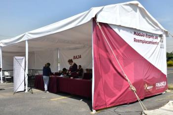 Instalan m&oacute;dulo expr&eacute;s de reemplacamiento en la Ciudad Deportiva de Nezahualc&oacute;yotl
