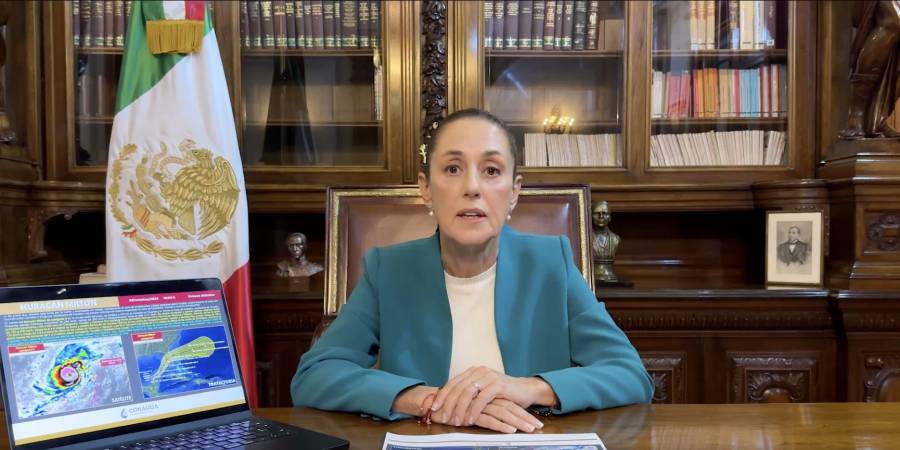 Presidenta alerta a habitantes de Yucatán, Milton ya es categoría 5, y podría tocar tierra