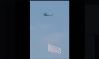 Captan a helic&oacute;ptero sobrevolando con una bandera blanca en Culiac&aacute;n