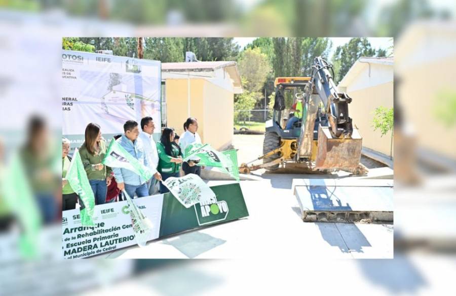 Ricardo Gallardo Inicia Renovación de Escuela Primaria en Cedral