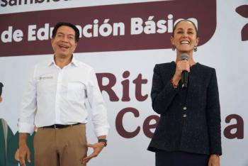 Encabeza Sheinbaum asamblea informativa sobre la Beca Universal de Educaci&oacute;n B&aacute;sica