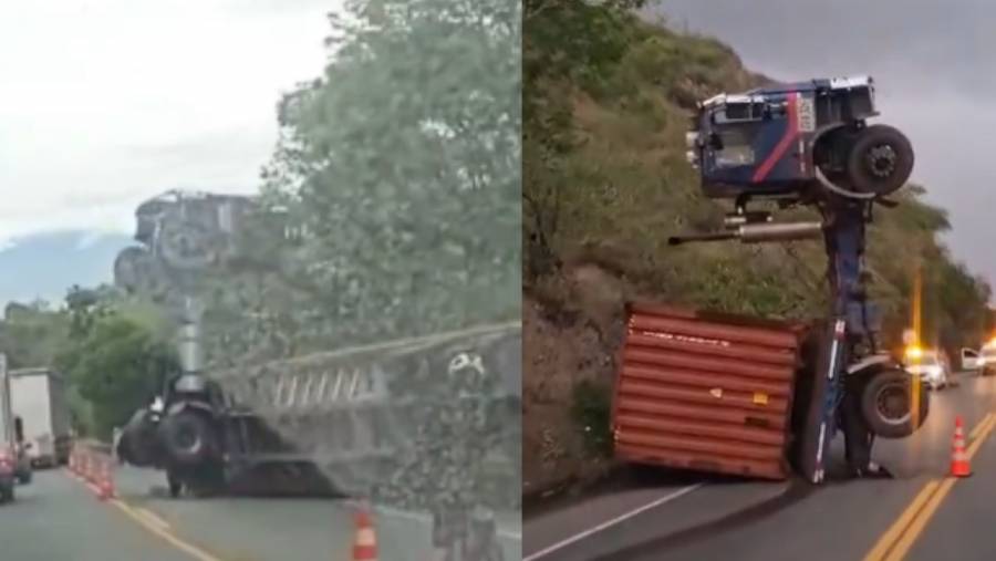 Tractomula volcada causa congestión en Vía hacia Vijes, Valle del Cauca
