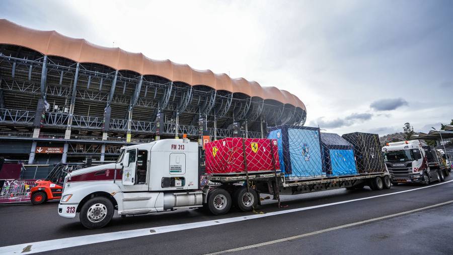 Llega cargamento de la F1 para el GP de México