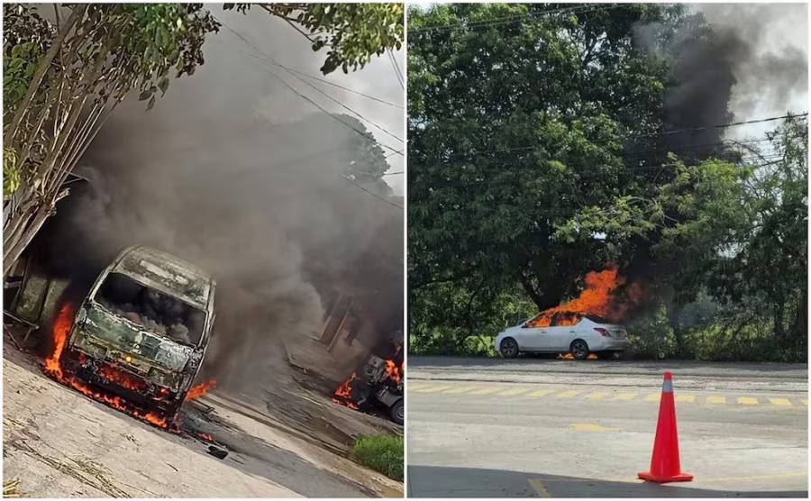 Villahermosa vuelve a ser escenario de violencia: incendios y ataques a vehículos y comercios