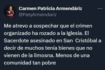 Diputada Morenista acusa al sacerdote asesinado de tener v&iacute;nculos con el crimen organizado