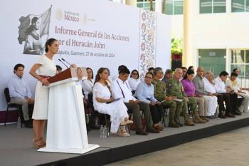 Se requirieron 7 mmdp para atender emergencia tras paso de hurac&aacute;n John: Sheinbaum