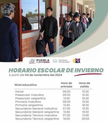 Anuncia SEP horario de invierno en escuelas de Educaci&oacute;n B&aacute;sica