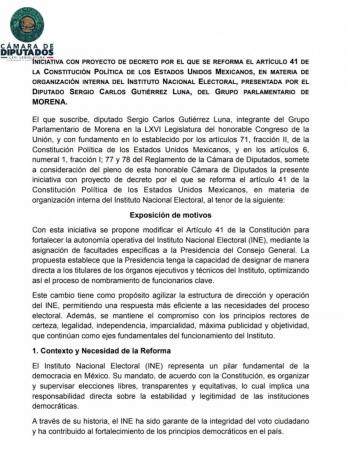 Morena busca que Presidencia de INE designe directivos
