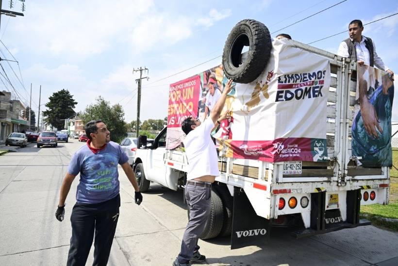 Contin&uacute;a segunda jornada “Limpiemos Nuestro Edomex” con retiro de m&aacute;s de 2 mil llantas de las calles