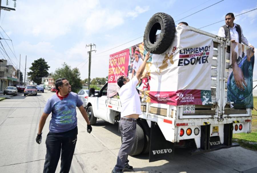 Continúa segunda jornada “Limpiemos Nuestro Edomex” con retiro de más de 2 mil llantas de las calles