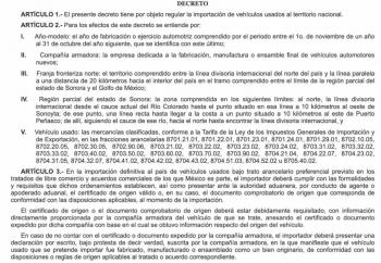 Gobierno ampl&iacute;a decreto para importaci&oacute;n de veh&iacute;culos usados