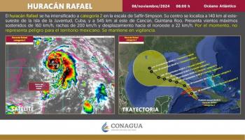 Hurac&aacute;n Rafael no es amenaza para M&eacute;xico inform&oacute; la CNPC