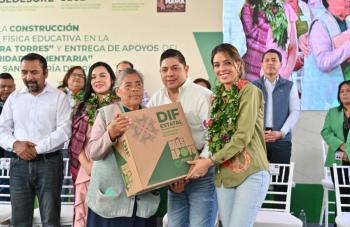 Gallardo impulsa m&aacute;s obras educativas y entrega apoyo alimentario en Santa Mar&iacute;a del R&iacute;o