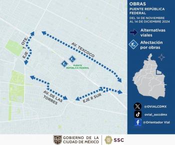 Cerrar&aacute;n Puente Rep&uacute;blica Federal para mantenimiento estructural