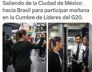 Sheinbaum viaja a la cumbres del G20