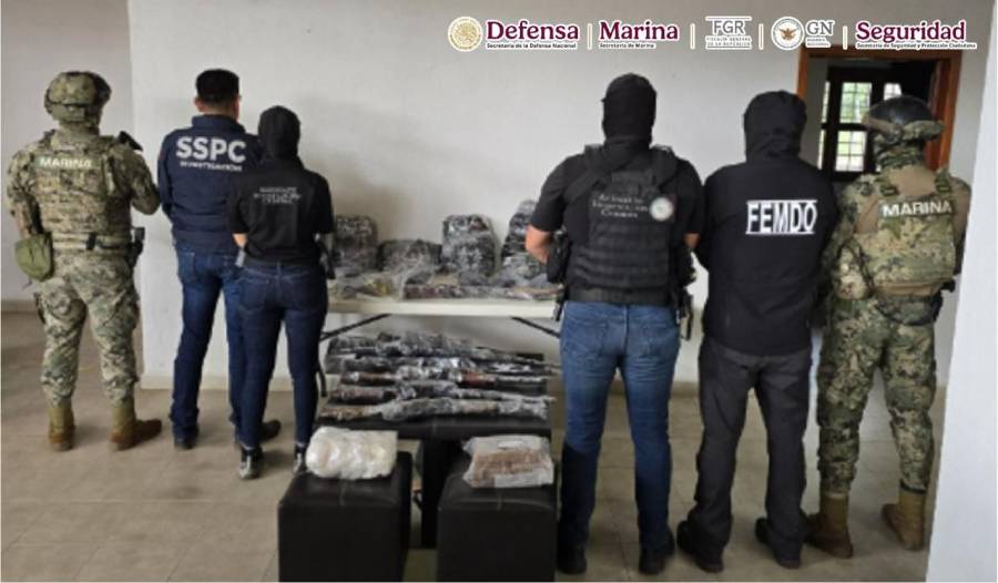 Gabinete de Seguridad de Chiapas realiza operativos coordinados donde aseguraron armas, municiones y droga