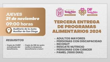 Ayuntamiento de Teziutl&aacute;n hace la tercera entrega de programas alimentarios