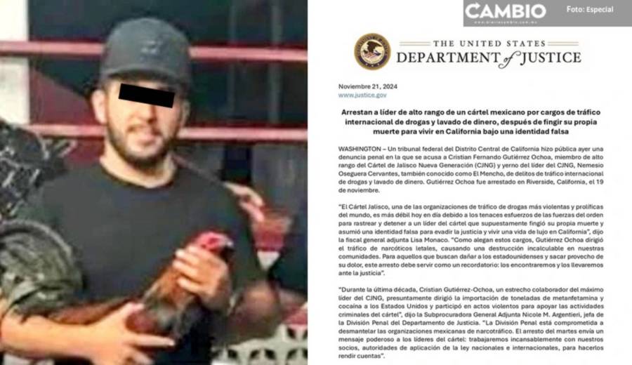 Capturan en California a importante miembro del CJNG y yerno de 